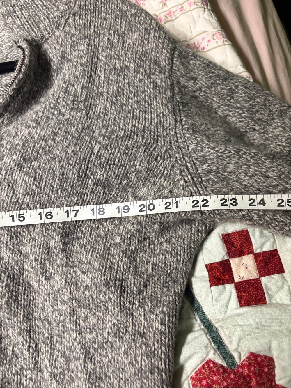 Vintage L.L. Bean 100% Lambswool Sweater Soft Grey Marled Sz L / Tall - Picture 9 of 10